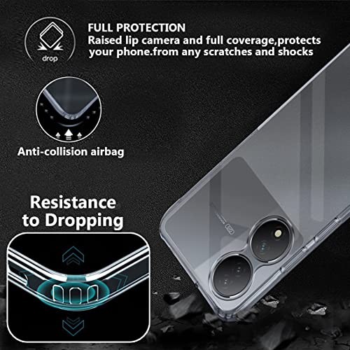 Image of Fashionury Crystal Clear Case for Vivo Y100 / Vivo T2 5G | Yellowing Resistance | Transparent TPU Silicone | Raised Camera Lips | Slim Transparent Cover