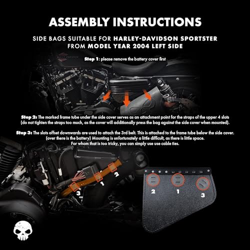 Bolsa lateral Diva Blackline para Harley Davidson Sportster miniatura 6