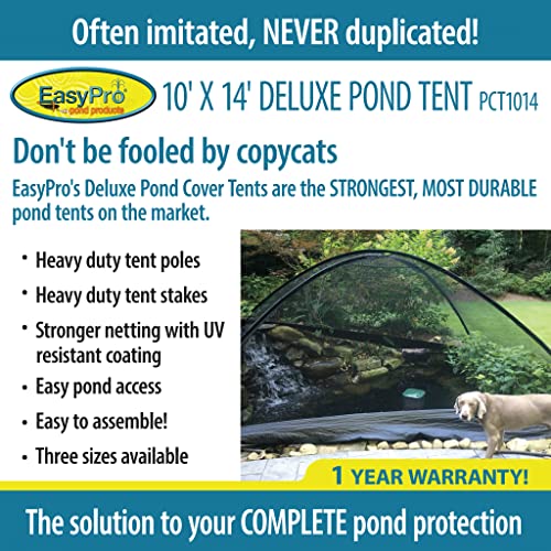 Easypro Pct1014 Heavy Duty Deluxe Pond And Garden Cover Protective Tent Dome Netting | 10 X 14 Ft | 3/8 “ Mesh | Protection From Debris | Sturdy Poles And Zipper Included | Uv Resistant #TOP1