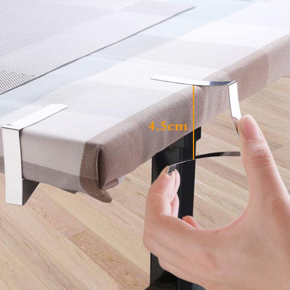 AISHOW 30 Pezzi Tovaglia Clip in Acciaio Inox Tablecloth Clip Regolabile Fermatovaglia da Esterno Clip Antiscivolo Morsetto per Tavolo da Pranzo da Cucina