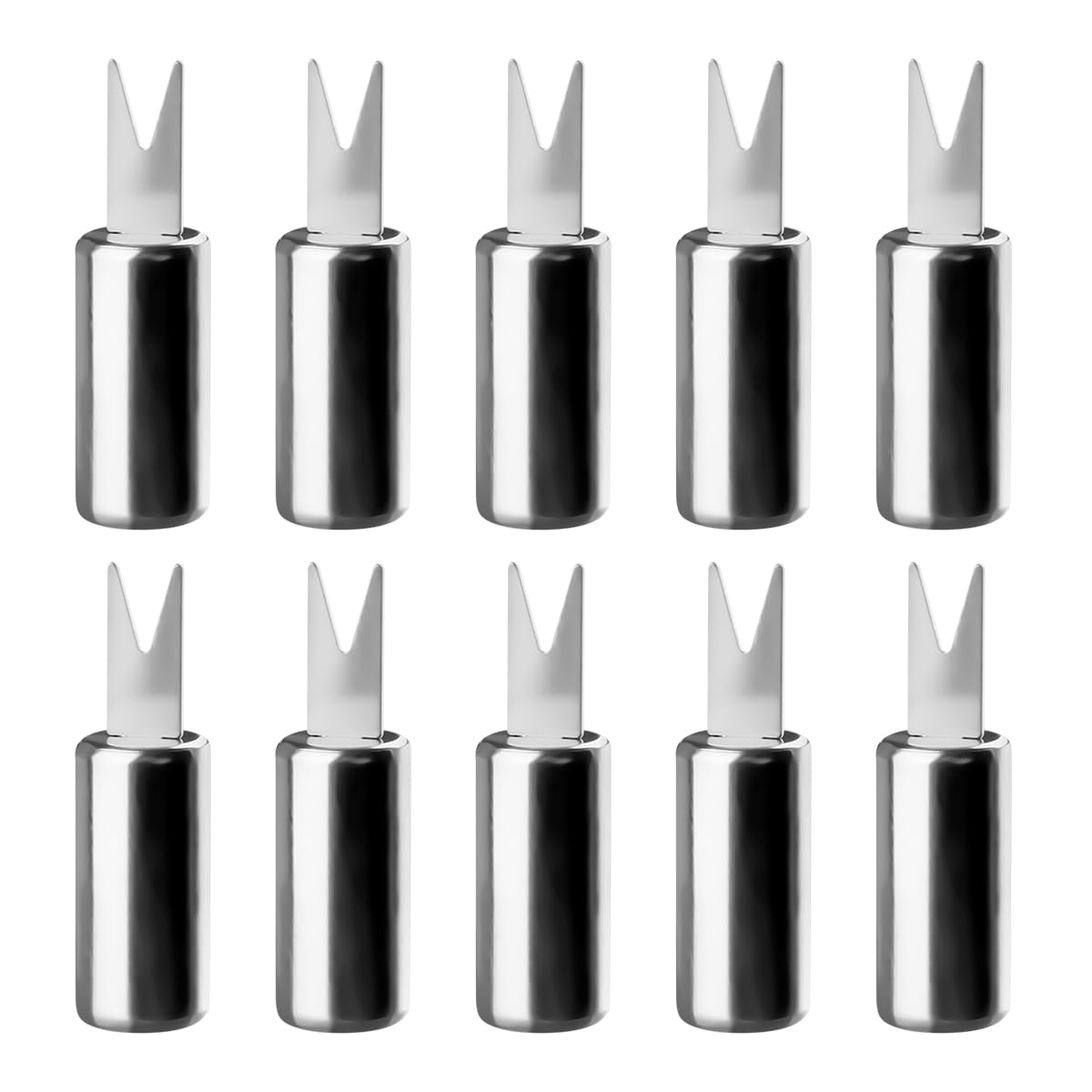 Lotsdonxia 10Pcs Stainless Steel Corn Cob Skewers & Holders, Oval-Design Forks for Grilling, Camping & Parties, Rust-Proof, Dishwasher Safe Secure Grip for Corn, Sausages & Fruits