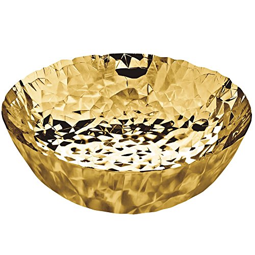 Promo 40% OFF Alessi"Joy n11" Round Basket in 18/10 Stainless Steel And Hand Gold Plating in 24 Carat Gold, Gold