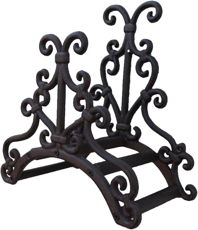 Hose Holder Wall Mount Vintage Cast Iron Garden Hose Holder, Wall Mounted Water Hose Hanger,Wall Decor Holder, 28*15.5*29.5cm, Black