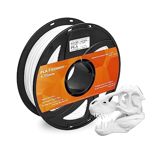 EPESTOEC 3D Printer Filament, pla Filament 1.75mm,PLA 3D Printer Filament Vacuum Packaging 1kg， Dimensional Accuracy +/- 0.03mm, Fit Most FDM 3D Printers (PLA White 1-Pack)