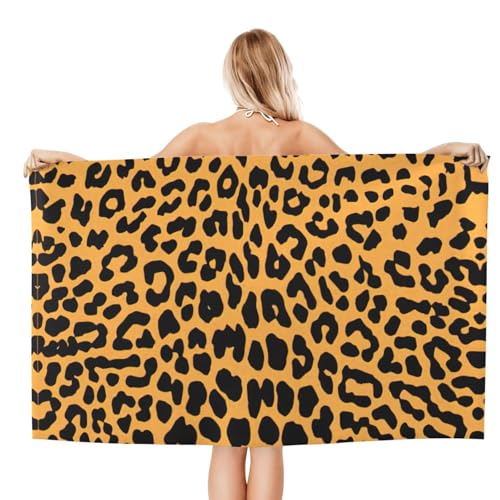 Serviette de bain microfibre léopard séchage rapide 81x132