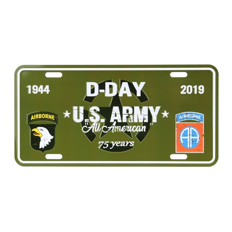 Van Os Imports - Plaque Immatriculation US D-Day US Army - Noir