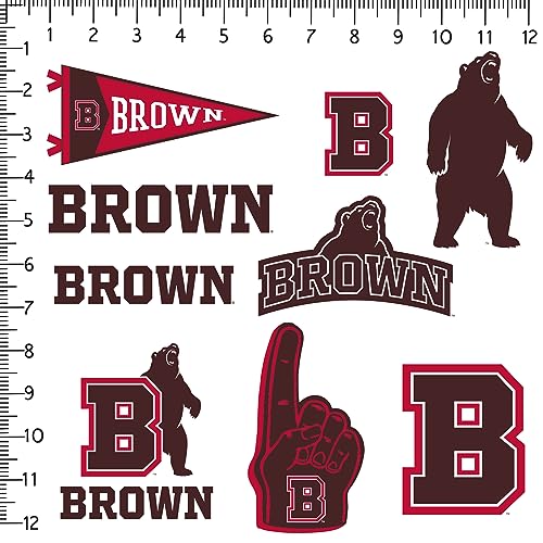 Image of Brown University 9ct Vinyl Large Deluxe Stickers Variety Pack - Laptop, Water Bottle, Scrapbooking, Tablet, Skateboard, Indoor /Outdoor - Set of 9