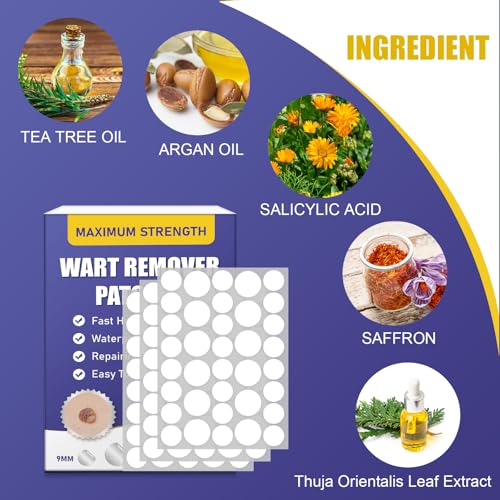 wabriny maximum strength wart remover patches fast amp easy operate hydrocolloid waterproof invisible sticker skin care removal patches for all skin types 144pcs-g3