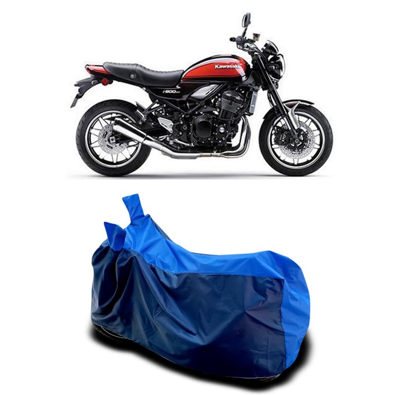 Image of DUFFEL-Two Wheeler Bike Body Cover Compatible for Kawas Z900rs Bs6 Heat Protectio /UV-Rays /Birds Dropping /DustProof /Waterproof All Variants [Nevay Blue]