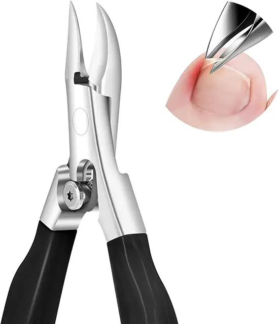 Coupe-Ongles Professionnel en Acier Inoxydable pour Ongles Épais et Incarnés - 10 Pièces Noir