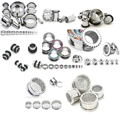 8 Pair Different Design Body Jewelry Shack Flesh Plugs Tunnel Surgical Stainless Steel (08mm)