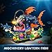 INSOON Mechanical Angler Fish Building Set with Lights, Movable Lantern Fish Building Blocks Toy with Shark Jellyfish, 1139 PCS Ocean Animal Building Kit, Home Decor Gift for Adults Teens Boys 12+