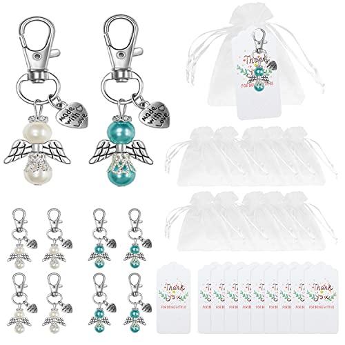 10 Kleine Schutzengel Anhänger - Niedliche Engel Schlüsselanhänger Für Taufe & Kommunion