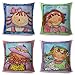 Poszewki na poduszki aksamit, 35,5 x 35,5 cm zestaw 4 sztuk, dekoracyjna poszewka na poduszkę z motywem anime dziewczynki, nowoczesna poszewka na poduszkę na sofę kanapę łóżko wystrój domu