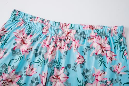 Image of Vozanet Women's Pajama Sets Short Sleeve with Long Pant Soft Sleepwear Printed pj Loungewear With TWO Pockets Size 1X to 5X