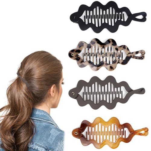 4 piezas Pinzas Banana para cabello mujer multicolor miniatura 1