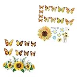 POPETPOP 2 セット ステッカー ステッカー しがみつく アート ひまわり りし デ 3D Pvc う それ