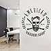 Barbiere adesivo in vinile Personalizzato Barber Shop Man Salon Haircut Barba Viso Strumenti Logo Salon decalcomania della parete murales 8 # 42x43 cm