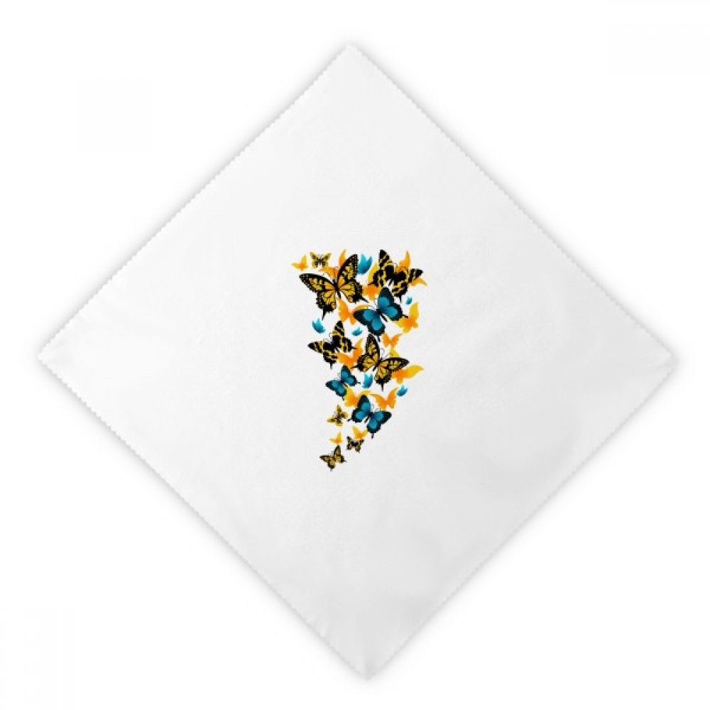 Serviettes tissu papillons anti-gaspillage blanches lavables 47cm x2