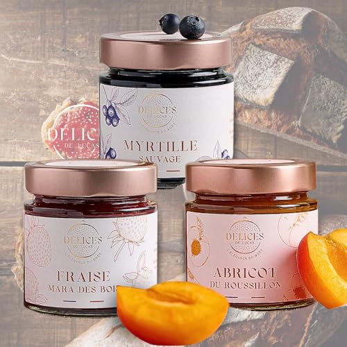 Confiture sans arôme artificiel Ô Délices de Lucas, pack 3 saveurs aux fruits entiers