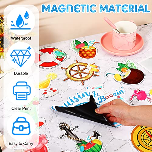 20 Pcs Cruise Door Decorations Magnetic Tropical Drink Cruise Ship Door Magnets Funny Cocktail Car Birthday Magnet Stickers Carnival Cruise Essentials For Cabin Stateroom Refrigerator Door Decor #TOP5