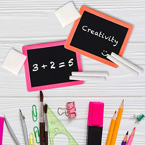 Neon Chalkboard Set For Kids - (Pack Of 24) Mini Chalk Boards Each With 2 Chalk Sticks, And 1 Eraser For Boys And Girls Birthday Party Favors For Kids Goodie Bags #TOP4