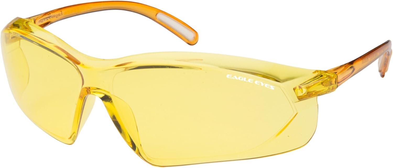 Eagle Eyes Shield 安全メガネ - Night Lite Shield非偏光イエローティント保護メガネ