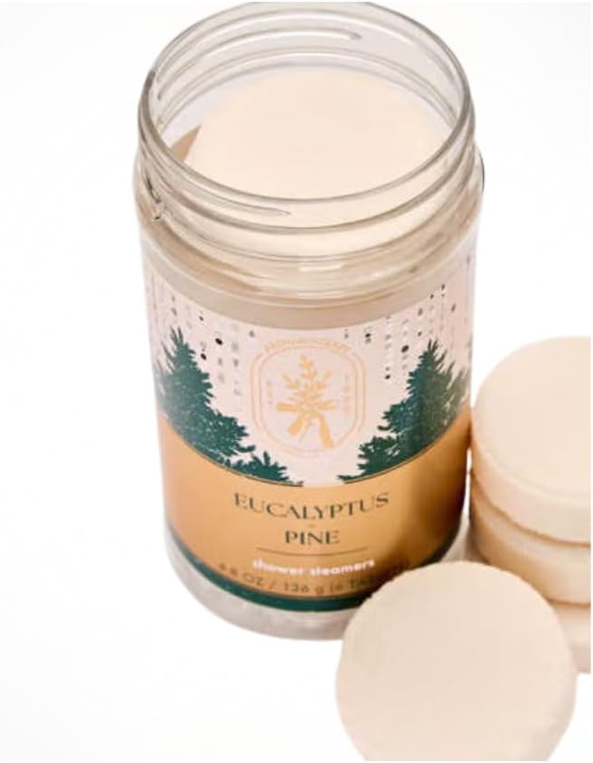 Eucalyptus Pine Aromatherapy Shower Steamers, 4.8 oz / 136 g (6 Tablets) Packaging Design Styles May Vary