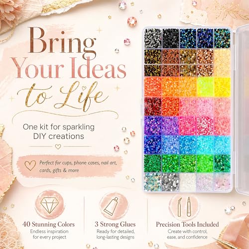 35000 Pcs Bedazzling kit 3mm, Bedazzler Kit with Rhinestones for Bedazzling Gems for Bedazzling Kit Cheap 40 Colors, Bedazzled Kits for DIY Crafts, Phone Cases, Art & More Complete Set — view 4