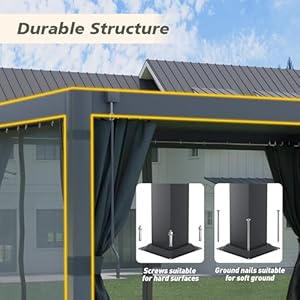 HOMPUS 10'x10' Louvered Pergola, Aluminum Outdoor Pergola with Netting & Curtains, Adjustable Roof, Metal Hardtop Gazebo Sun Shade for Garden Backyard Pavilion HOMPUS 10×10 Louvered Pergola Aluminum Outdoor Pergola with Netting Curtains Adjustable Roof Metal Hardtop Gazebo Sun Shade for Garden Backyard Pavilion