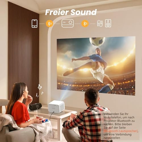 Beamer Sound by JBL,1080P Native Projektor, Yaber L2s Nahtloser Autofokus Video Projektor, LED Projector mit WiFi6 und Bluetooth 5.1 Heimkino Beamer für Handy/Laptop, Kompatibel mit TV Stick