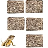 5 Pack Reptile Cork Bark Bulk Reptile 3.93x7.87inch Bark Bedding Natural Flat Cork Wood Pieces Terrarium Substrate Tank Supplies for Bearded Dragon Snake Spiders Hermit Crabs Geckos ，Tortoise，Reptiles