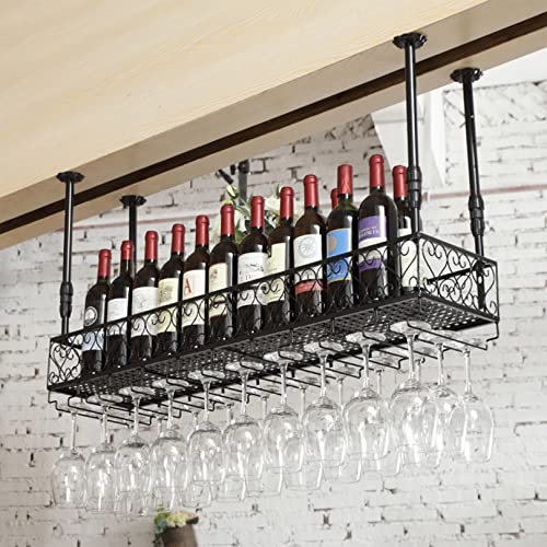 Support pour bouteille de vin de plafond pour bar à domicile - 3