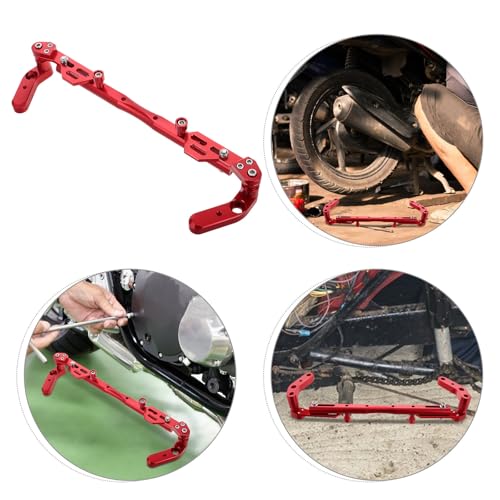 Barra extensión manillar moto de aluminio anodizado rojo con soporte móvil resistente 7