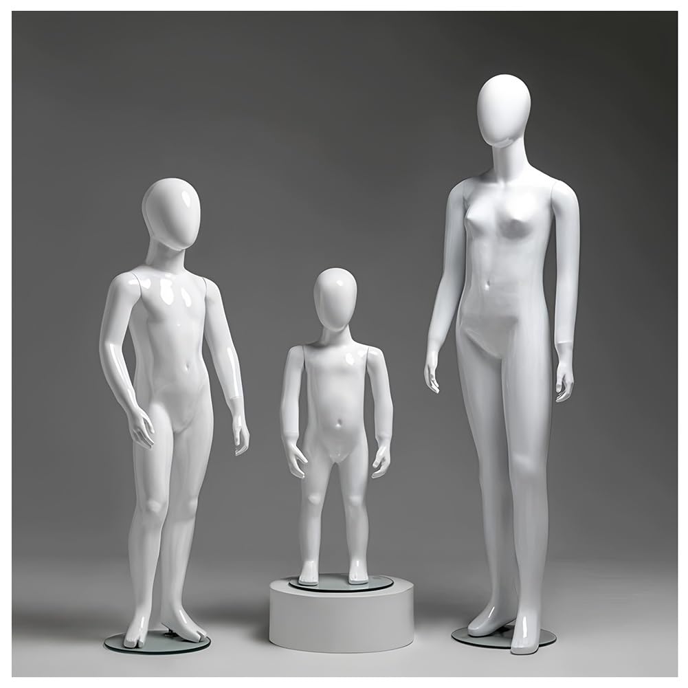 Maniquí Infantil De Cuerpo Entero, Maniquí Infantil Realista Desmontable, Maniquí De Exhibición De Ropa Con Base De Cristal, Para Fondo Fotográfico, Escaparate Y Tienda De Ropa(C-100cm Height)