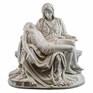 Top Collection La Pieta by Michelangelo Statue - Museum Grade Replica Sculpture in Premium Cold-Cast Marble White - 10-Inch Renaissance Replica Figurine Top Collection La Pieta by Michelangelo Statue Museum Grade Replica Sculpture in Premium Cold Cast Marble White 10 Inch Renaissance Replica Figurine