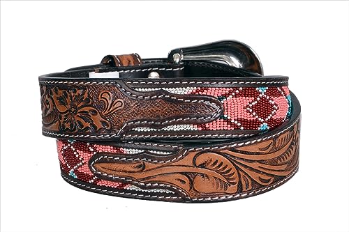 Western Genuine Leather Beaded Belt For Men and Women 30HQ1092