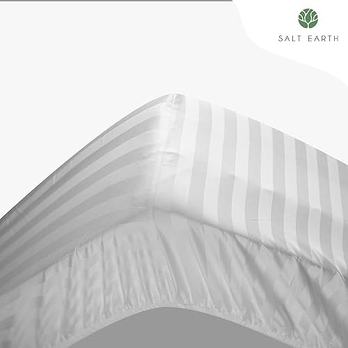 Miniatura 6 de Salt Earth Juego de sábanas de algodón tamaño King de 4 piezas, 100% algodón con bolsillos de 16 pulgadas de profundidad, fácil ajuste, sábanas y
