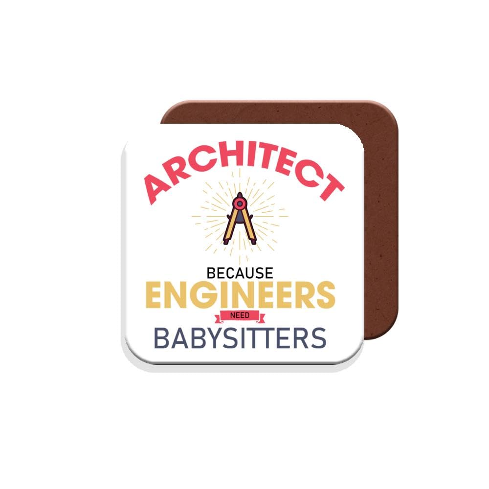 Coaster Gift for Architects - Engineers Need Babysitters Architect Coaster - Giftset - Made by MUGGZ in The UK