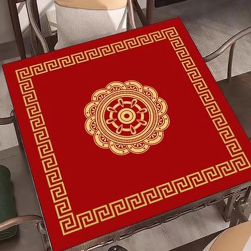 Tapete antideslizante rojo para mesa Mahjong 70x70 cm miniatura 2