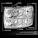 DNA MOTORING HL-OH-CSIL07-CH-CL1 Pair of Chrome Housing Headlights Compatible with 07-13 Silverado 1500/07-14 Silverado 2500 HD 3500