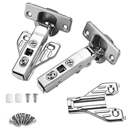 Luokim 40Pcs Soft Closing Clip On Face Frame Mounting Cabinet Hinges,Full Overlay,Kitchen Cabinet Door Hinges,Nickel Finish #TOP1