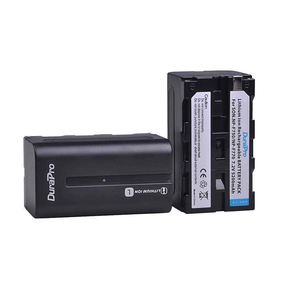 DuraPro 2 x 5200 mAh NP-F750 NP-770 Akku + LED Dual Bulit-in USB-Ladegerät mit Typ-C-Anschluss für Sony NP-F330 NP-F550 NP-F570 NP-F750 NP-F770 NP-F960 NP-F970 CCD-SC5 CCD-TRV DCR-TRV Serie Camcorder