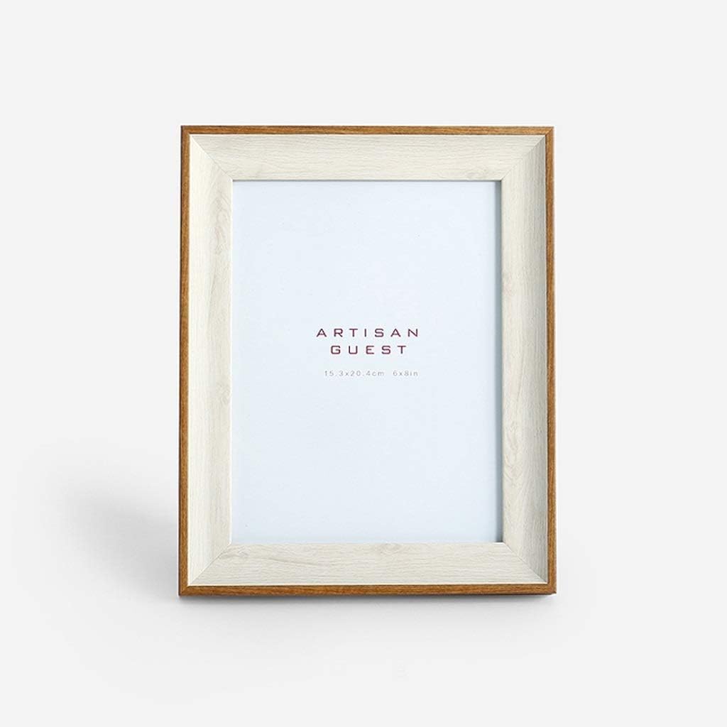 Picture Frames Pack Rustic Style Wood Pattern High Definition Glass for Tabletop Display and Wall mounting Photo Frame (Color : A Size : 5 inch Photo) (B 6 inch photo)