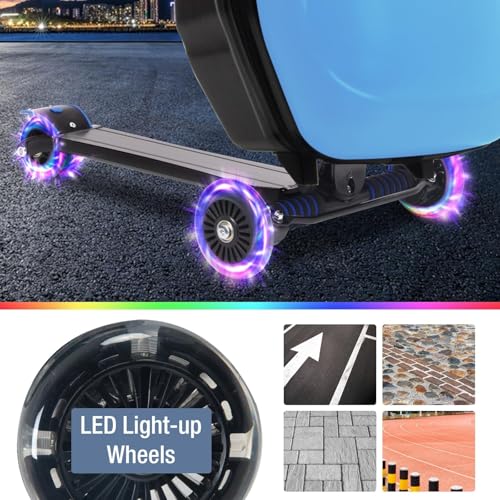 20" Scooter Suitcase for Kids, 2-in-1 Ride On Luggage with Wheels for Boys & Girls Ages 4-15, Foldable Hardshell Carry On Lightweight Travel Suitcase for Airplane2