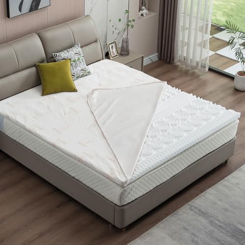 AMBINESS® Matratzen Topper Memory Foam inkl. Bezug | 7 Größen | 80x200cm - 180x200cm | 5cm Dicker Memory-Schaum | orthopädisch wasserdicht temperaturregulierend Maschinenwaschbar | Öko-Tex | 90x200cm