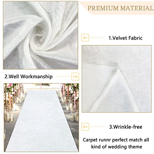 Modfuns VELVET AISLE RUNNER FOR WEDDING CEREMONY 4Ftx20Ft Carpet Runner With Carpet Tapes Bride Floor Carpet Runner Decorated Aisle Runway thumb #3
