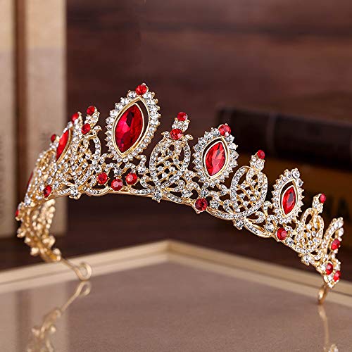 Rode Strass Bruids Kroon Jurk Accessoires Hoofddeksels - Image 5