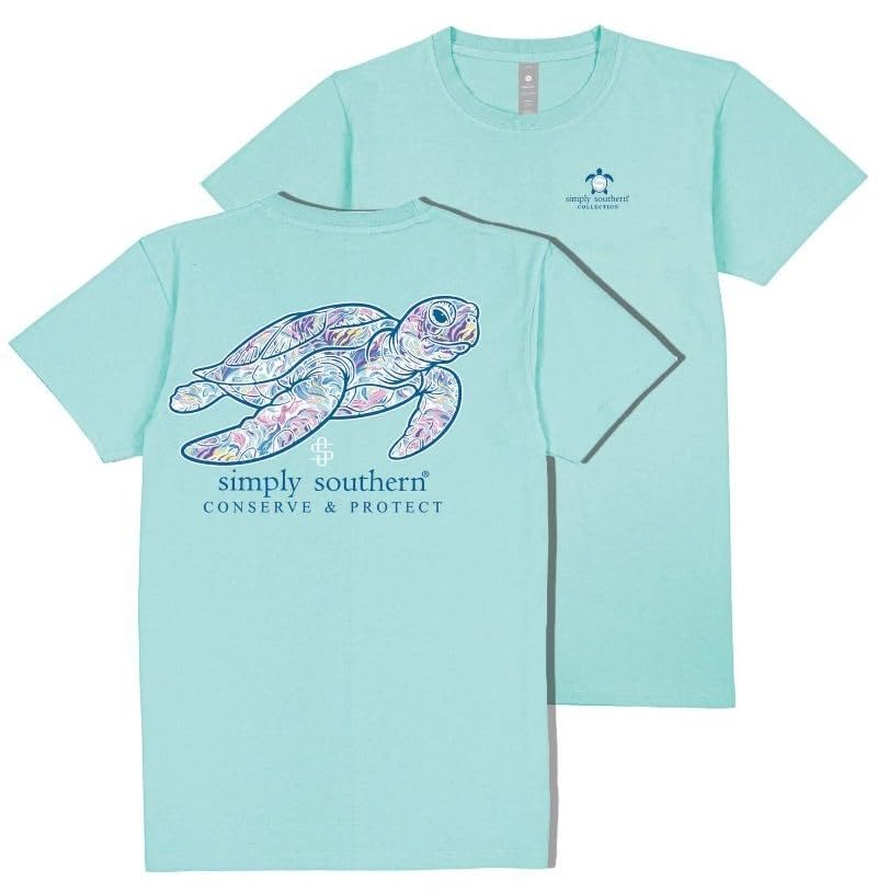 Simply Southern Turtle - Abstract - Floral - Adult T-Shirt
