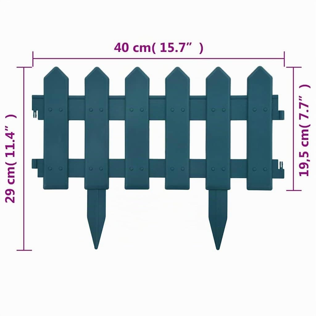 vidaXL 25x Bordature per Prato Design Tradizionale ad Incastro Robuste Eleganti Bordo Giardino Recinzione Confine Erba Aiuole Verde 10 m in PP